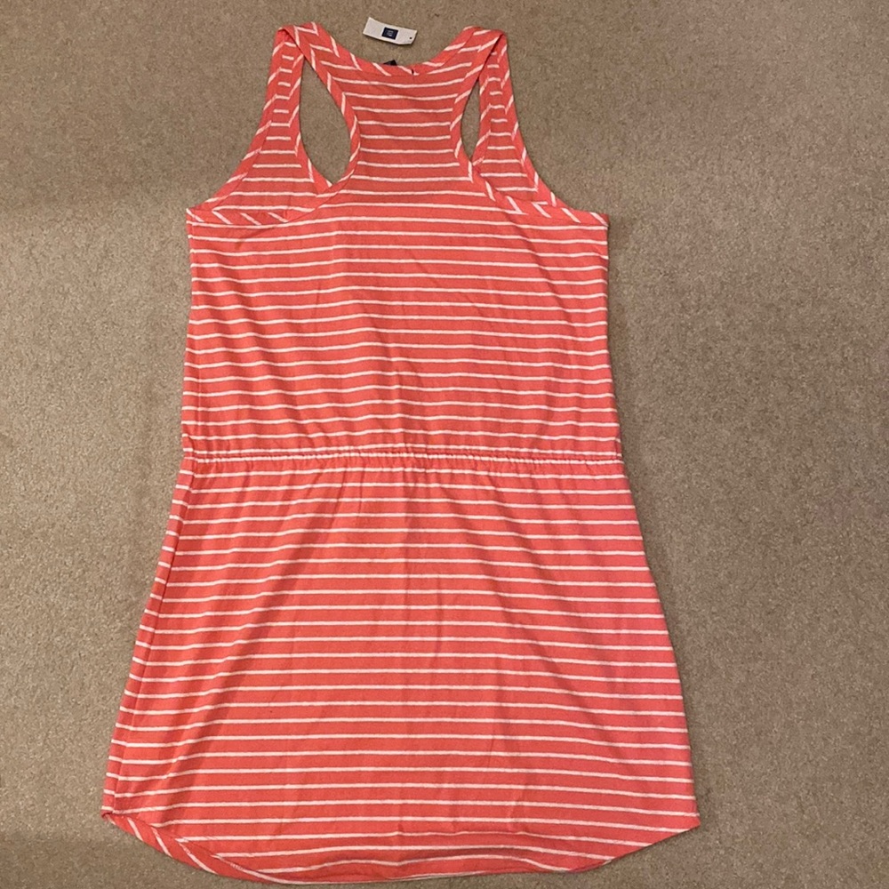 NWT Gap Coral & White Stripped Dress - Picture 3 of 3